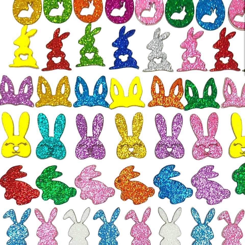 100 Adesivos Pet Pascoa Coelho Aplique EVA Pet Shop