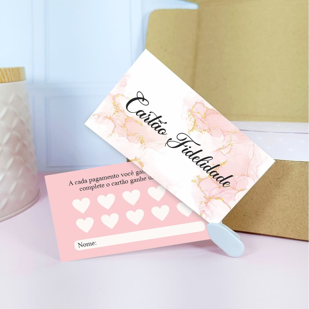50/100uni Cartão fidelidade Rosegold - Cliente Vip - Modelo Novo - Pronta entrega