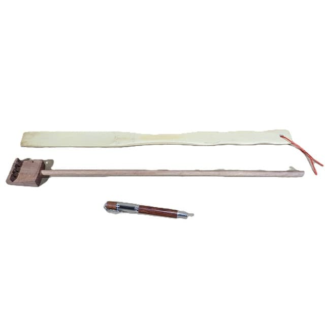 Kit 1 Garra Madeira Coçar Costas + 1 Calçador Sapato Bambu