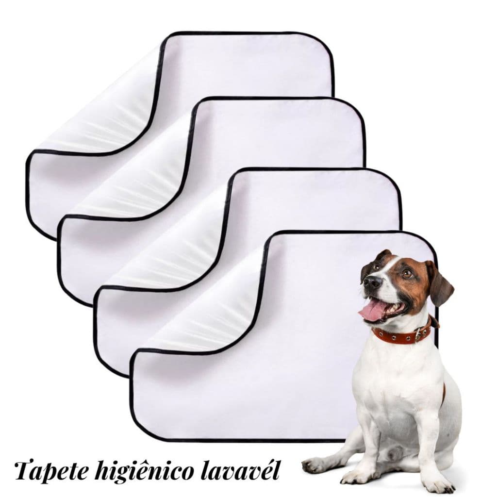 Kit 4 Tapetes higiênicos lavável para pet dog xixi gato educador reutilizável