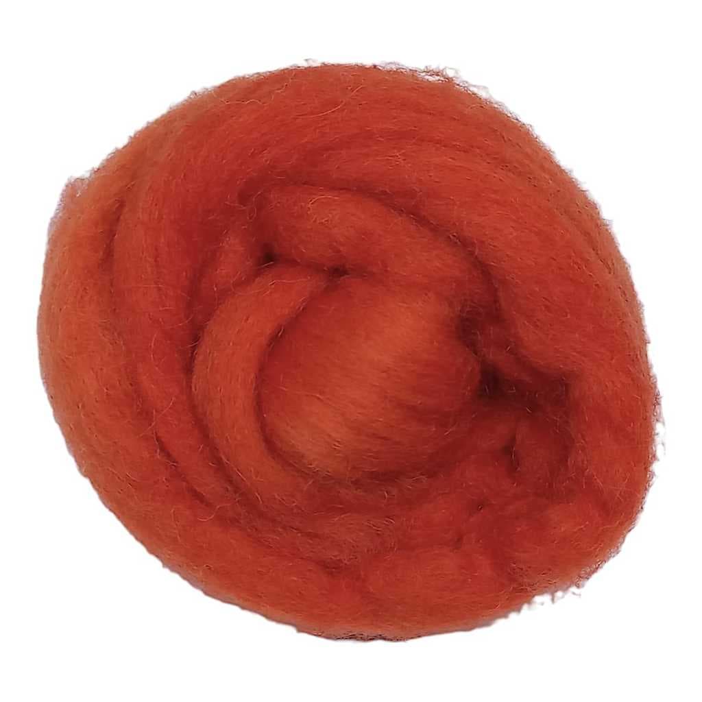 Lã natural de ovelha para feltragem - Romã - meada com 25 gramas