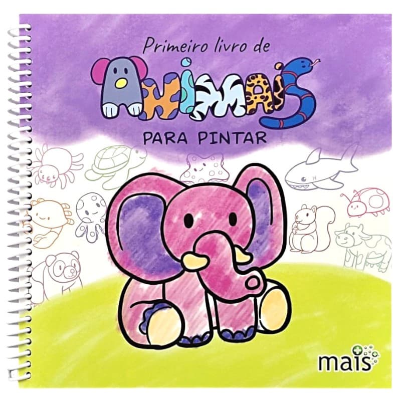 Livro Infantil PRIMEIRO LIVRO DE ANIMAIS PARA PINTAR - Espiral 20 x 20 cm - 98 Páginas