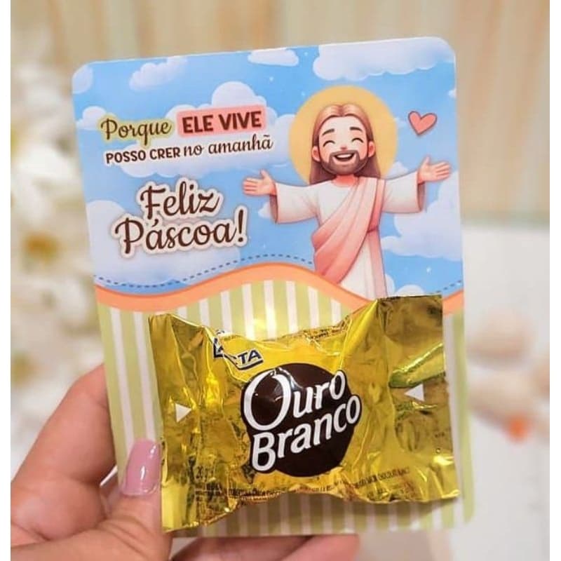 20/40/60 - Card para bombom - Páscoa Cristã - SOMENTE O CARD