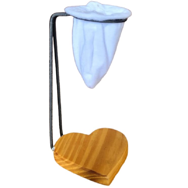 Kit 5 mini  coadores de café + 5 filtros (base coração)