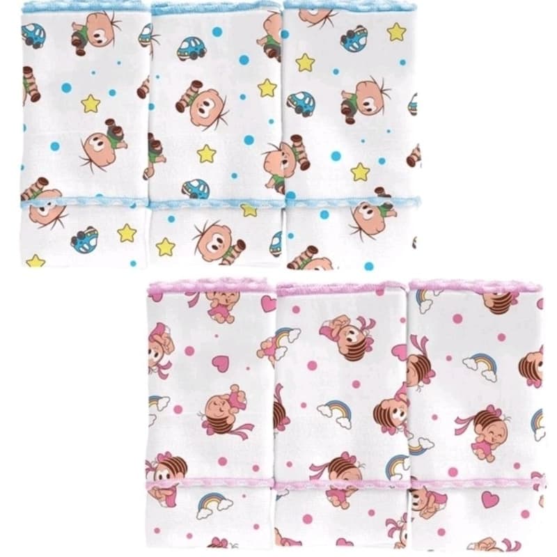 Pano de boca c/ 3 unidade Turma da Mônica Incomfral