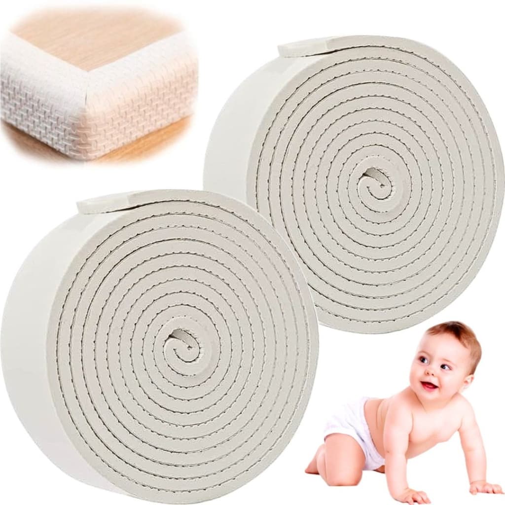 2 Rolos Protetor de Quina Flexível Móveis Bebê Criança Segurança Branco 4 Metros