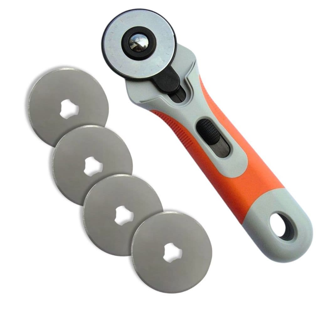 Cortador Circular 45mm + Lâminas Disco Circular 45m para Tecidos Patchwork Scrapbook