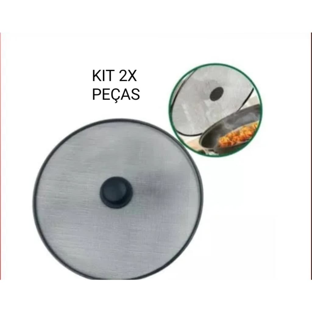 KIT DUAS TAMPA PARA FRITURAS METALICA ANTI ESPIRRO SEM SUJAR FOGAO