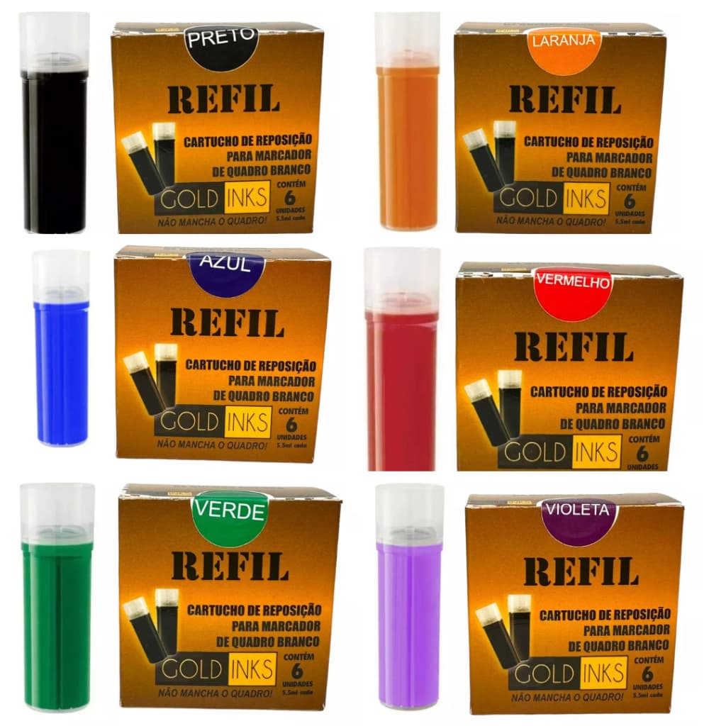 Refil Para Marcador Pilot Board Master De Quadro Branco Caixa com 6 Recargas
