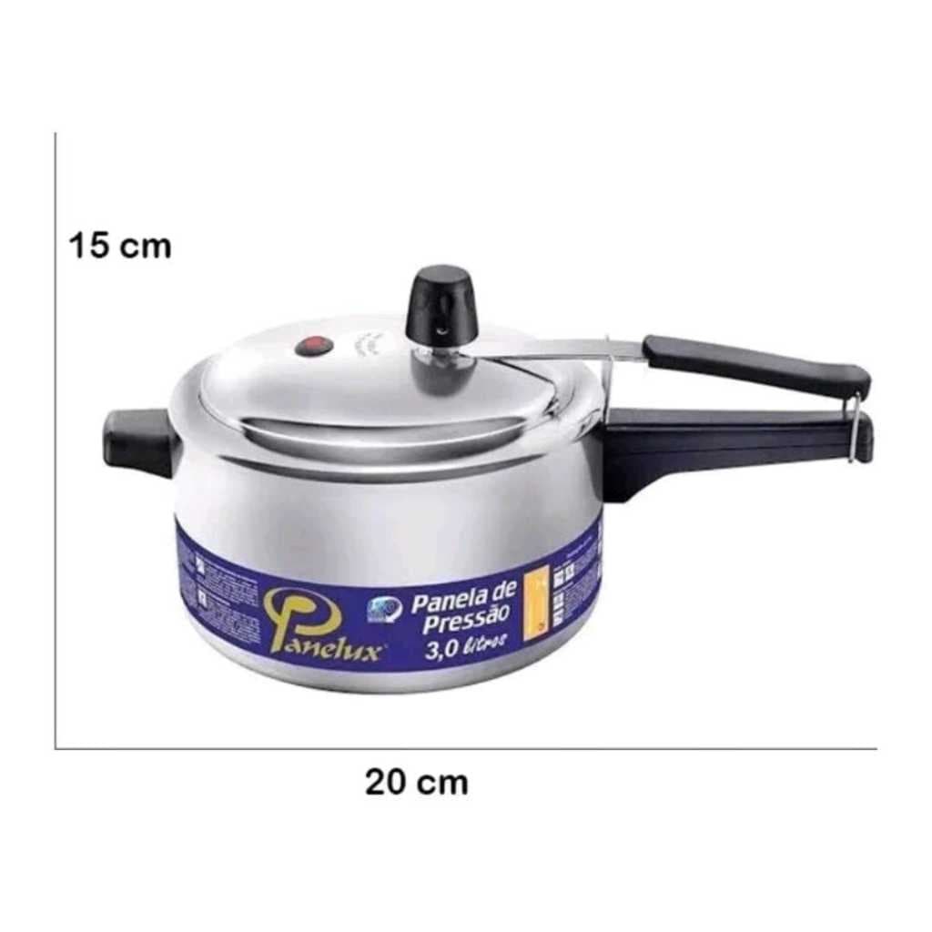 Panela de Pressão Panelux Polida de 3 Litros de Alumínio Polido Classic