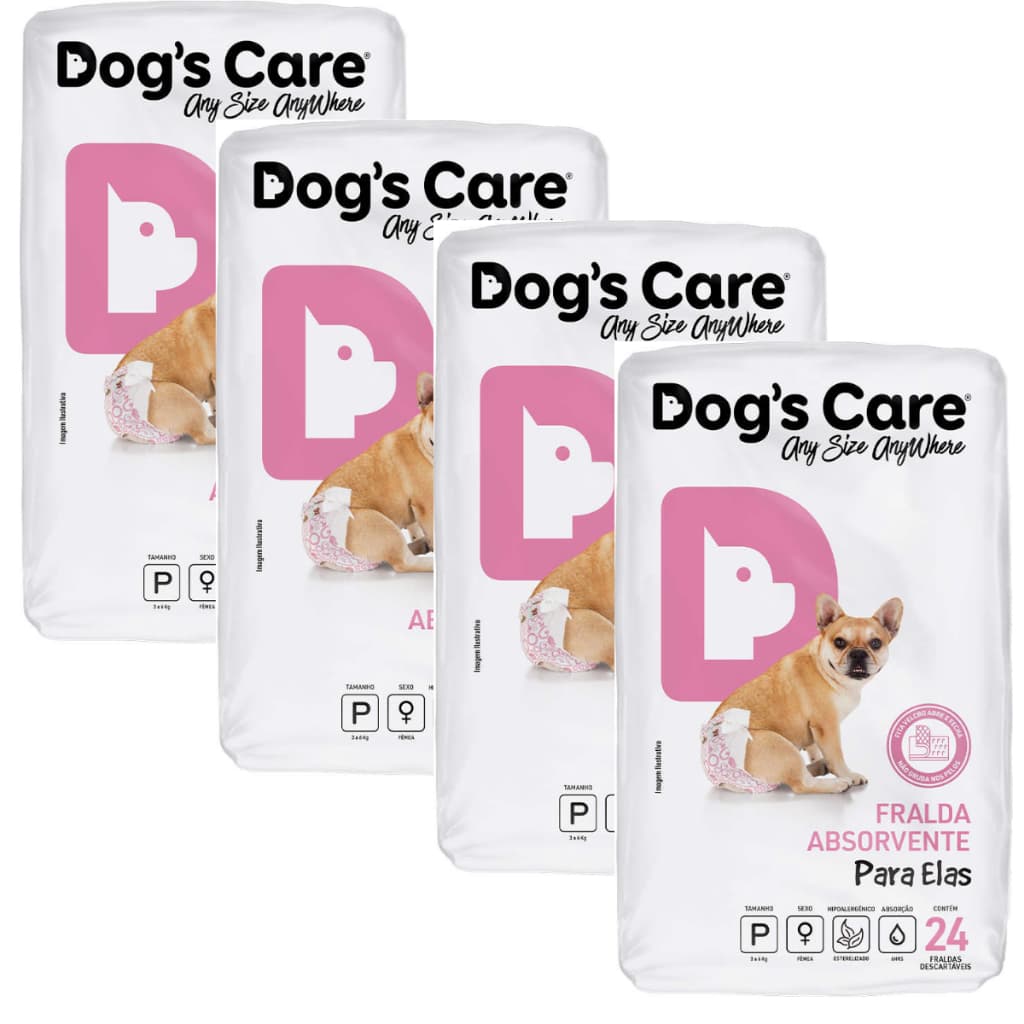 Fralda Descartável Higiênica P/ Cães Fêmea Dogs Care P 96 Un