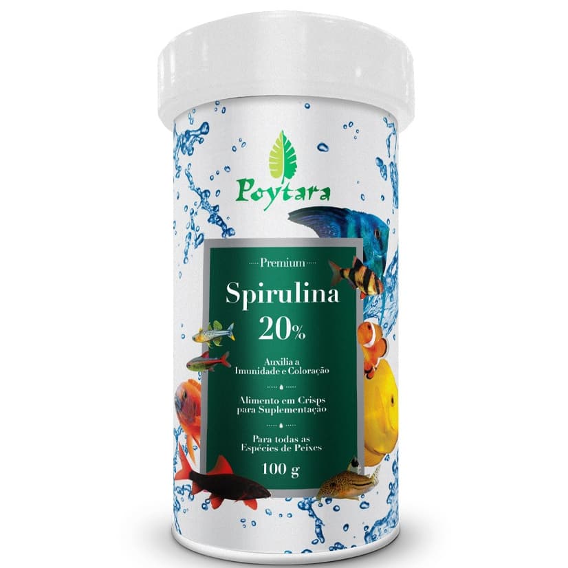 Ração Para Peixe Spirulina 20% 100g - Poytara