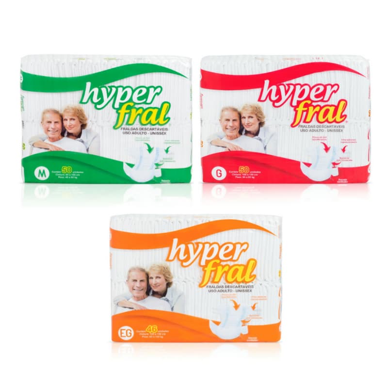 Fralda Geriátrica Descartável Hyper Fral Todos os Tamanhos