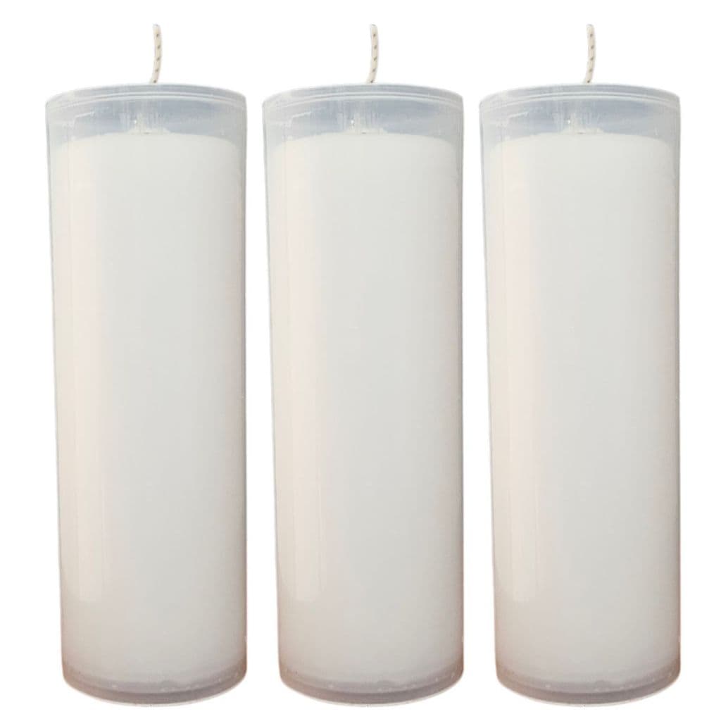 Velas Votiva Branca 7 Dias 220g Embalagem capa Em PVC Ante Chamas proteção para sua casa Novena