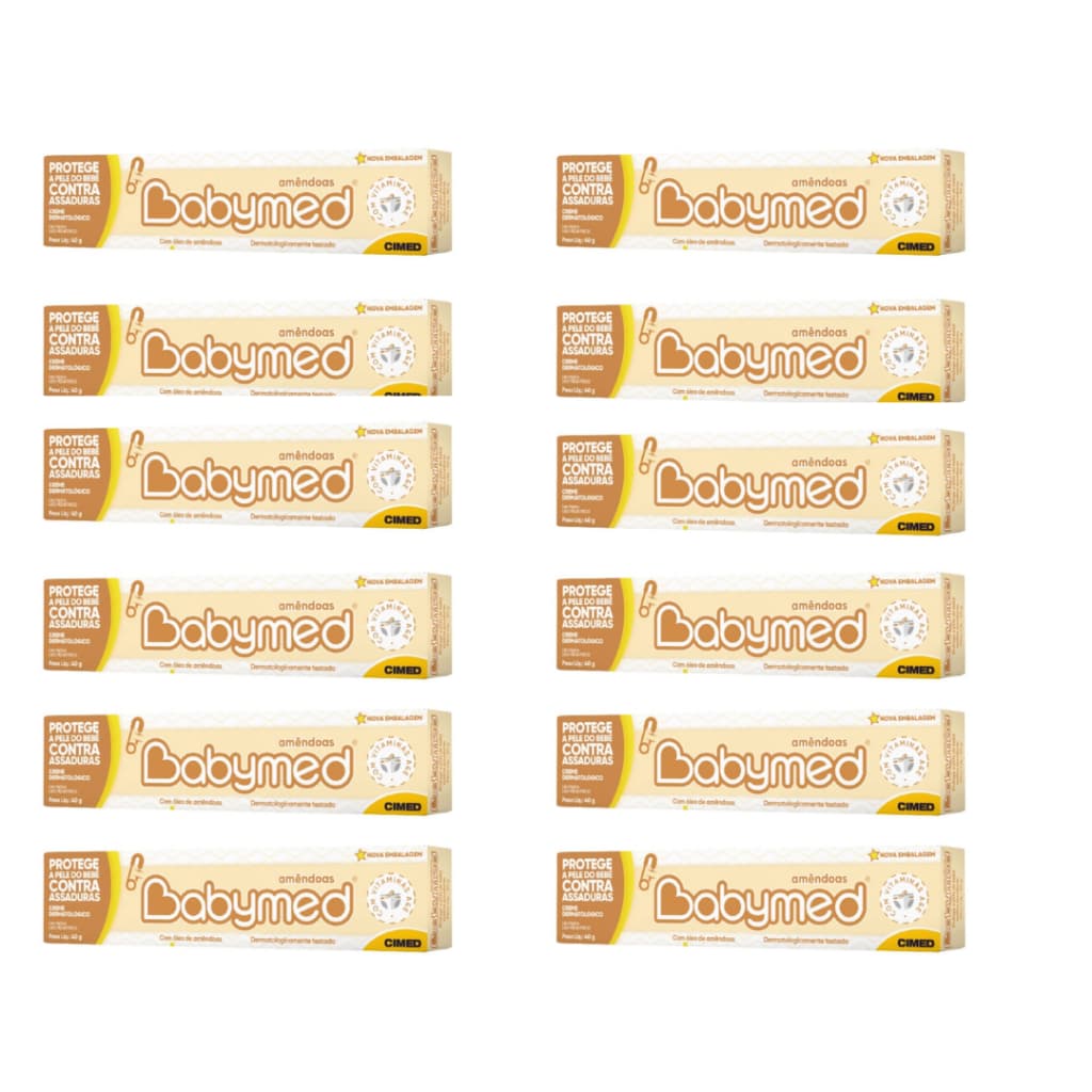 Kit C/12 Pomadas Babymed Amendoas 40 G
