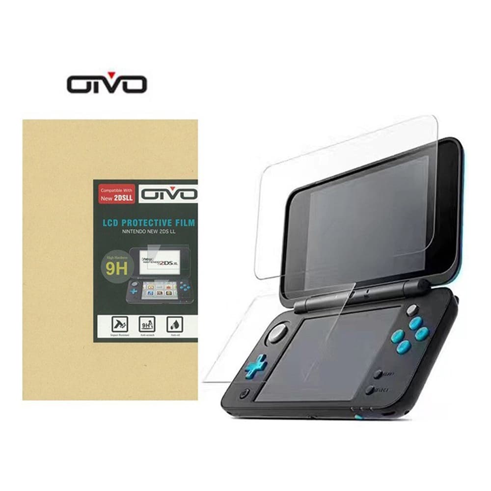 Película Vidro Temperado Protetora Glass 9H Tela Superior Inferior Compatível Nintendo New 2ds XL/LL