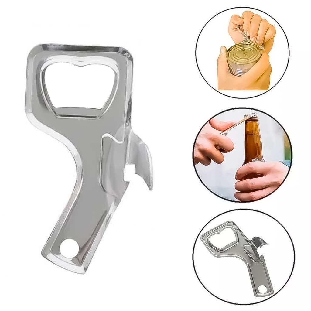 Abridor De Latas E Garrafas Prático Profissional Em Aço Inox