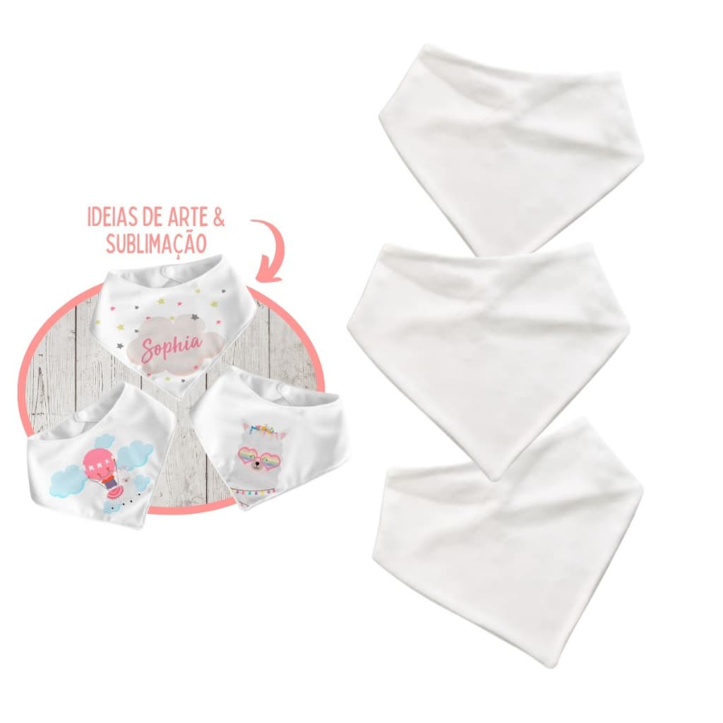 Babador Bandana Sublimação Poliéster Com Elastano Kit 3