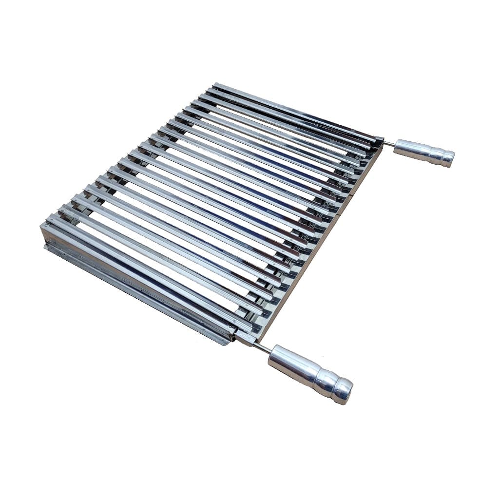 Grelha Argentina Para Churrasqueira Pre Moldada Inox Com Aba e Coletor de Gordura