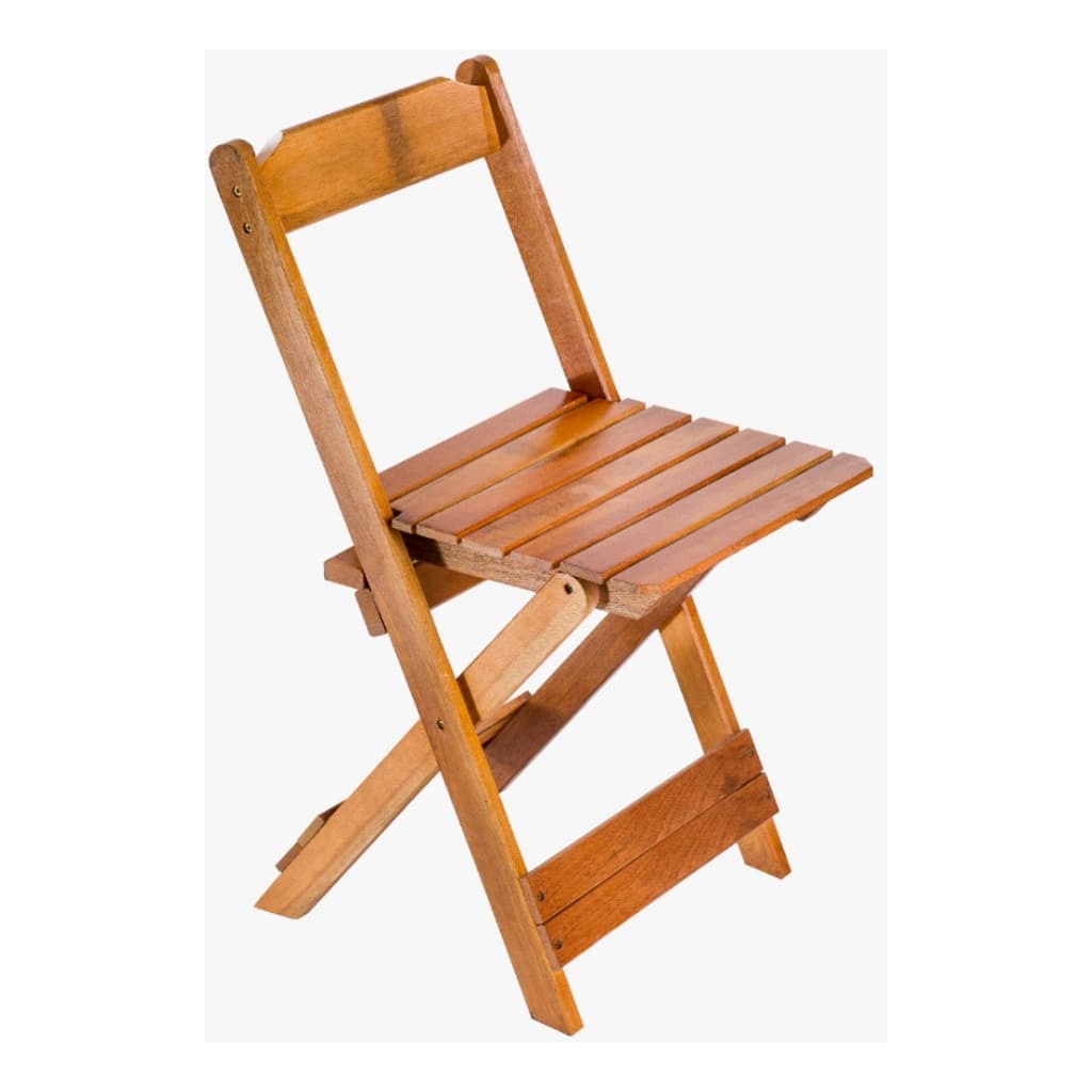 Kit 2 Cadeiras Madeira Dobrável Balcão Bar Área Gourmet Envernizada/Natural