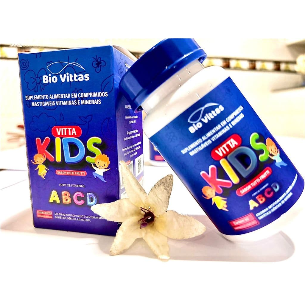 VITAMINA INFANTIL - Mastigável Vitta Kids - Tutti Frutti - 120 COMP - completa - BIO VITTAS