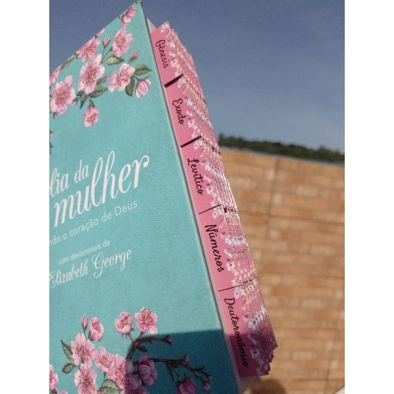 Abas divisórias adesivas para bíblia, rosa com flores na ponta/Envio imediato