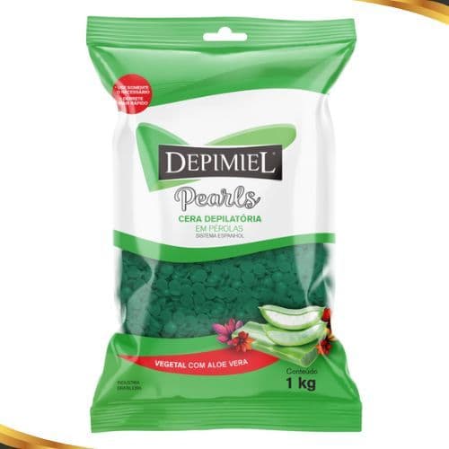 Cera Depilatória em Pérolas Pearls Vegetal com Aloe Vera 1Kg - Depimiel