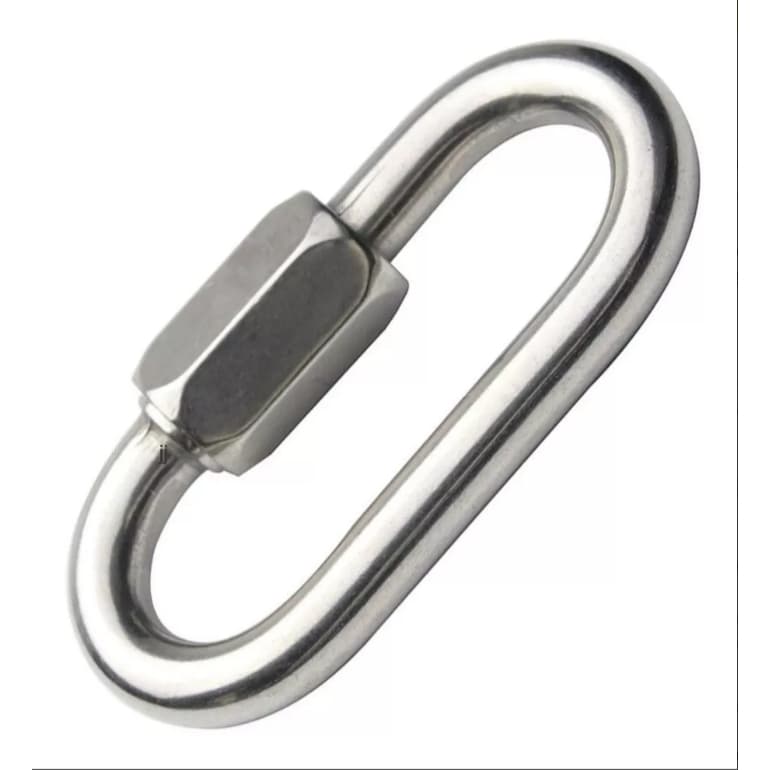 04 Unidades Mosquetão Aço Carbono Galvanizado 5x50mm 300kg Trava Rosca