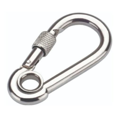 Mosquetão De Aço Galvanizado Com Trava Dupla 7x70mm 180kg