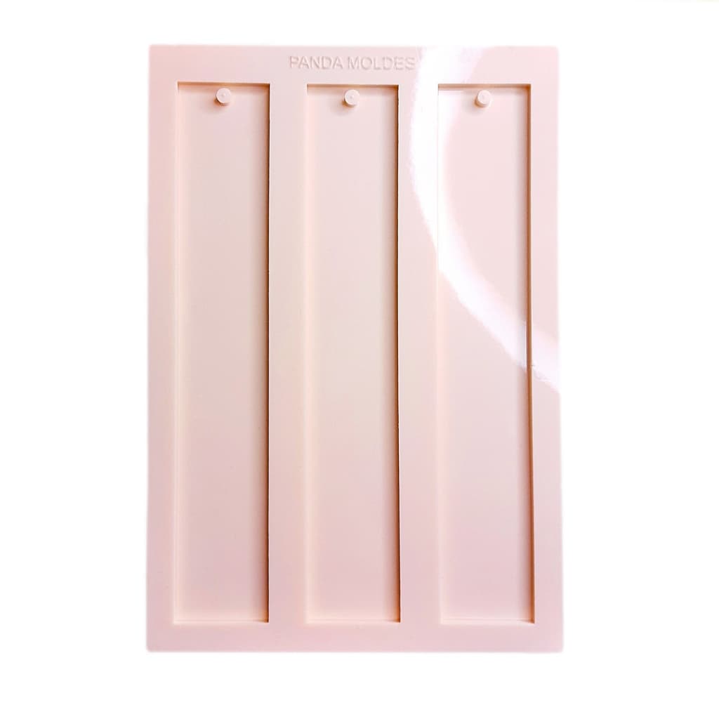 Molde De Silicone Para Resina Marca Página Triplo com 14cm