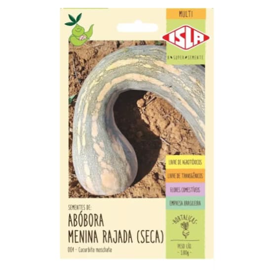 Semente de Abóbora Menina Rajada Seca Gigante isla 3g com 30 Sementes