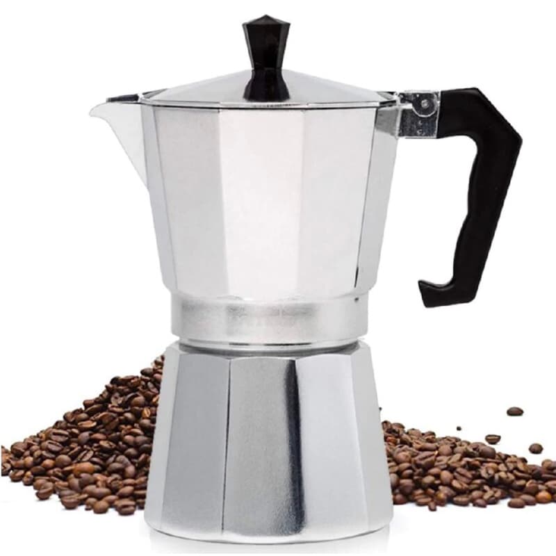Cafeteira Italiana Moka Alumínio 300mL ( 6 xicaras) Prática Ecológica Café Encorpado e com Rapidez