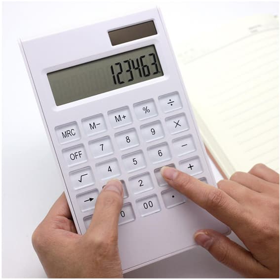 Calculadora De Mesa Ultra Fino Com 12 Dígitos / Tela Grande / Botões De Cristal