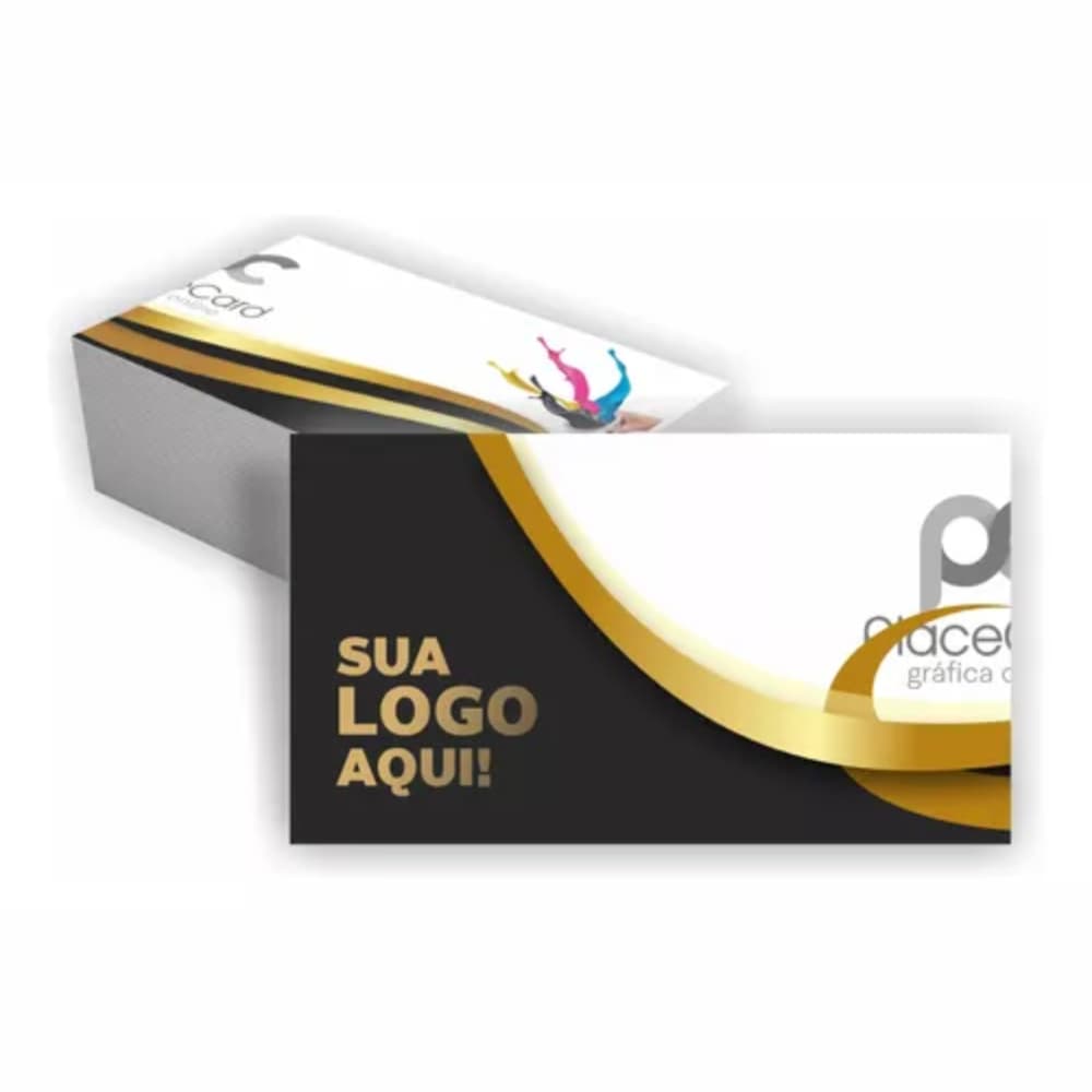 CARTÕES DE VISITAS FRENTE E VERSO COM VERNIZ TOTAL FRENTE - COUCHÊ 300  - 1000 UNIDADES