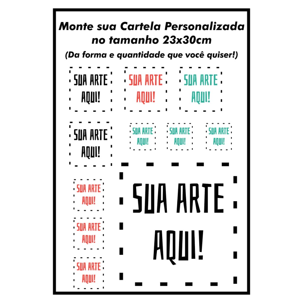Tatuagem Temporária Personalizada - Cartela 23x30cm