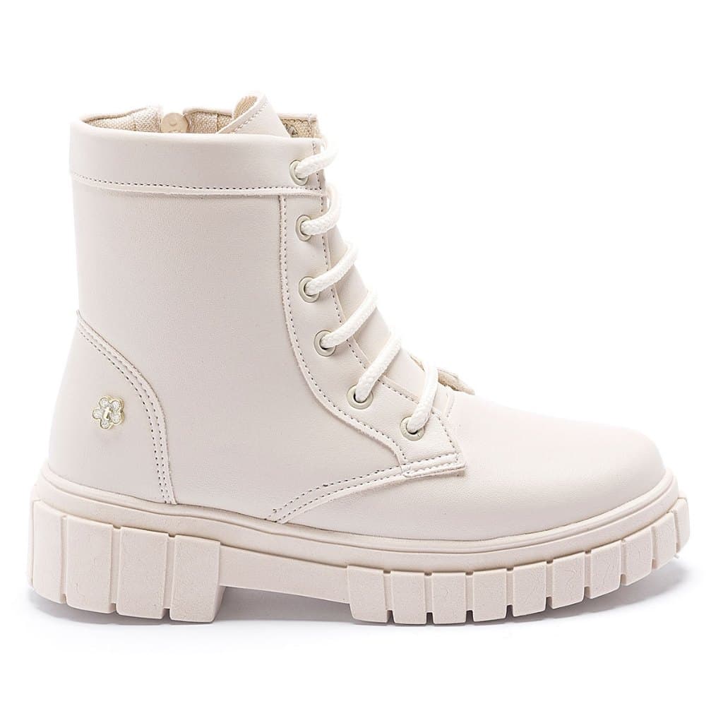 Bota Feminina Infantil Menina Tininha Coturno Tratorado Calce Facil com Ziper