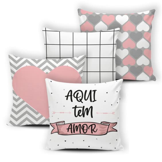 Kit 04 Capas de Almofada Decorativas Modernas Luxo - 005