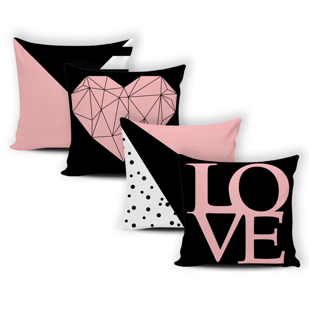 Kit 04 Capas de Almofada Decorativas Modernas Luxo - 038