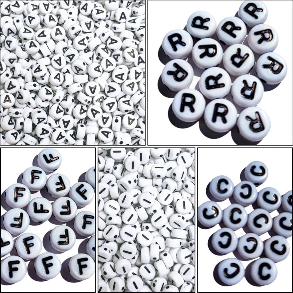 25 ou 100 Miçangas de Letras Alfabeto Consoantes e Vogais Separadas a sua escolha