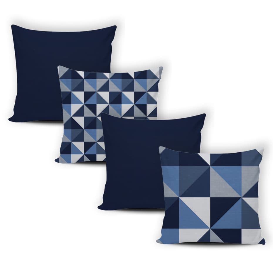 Kit 04 Capas de Almofada Decorativas Modernas Luxo - 047