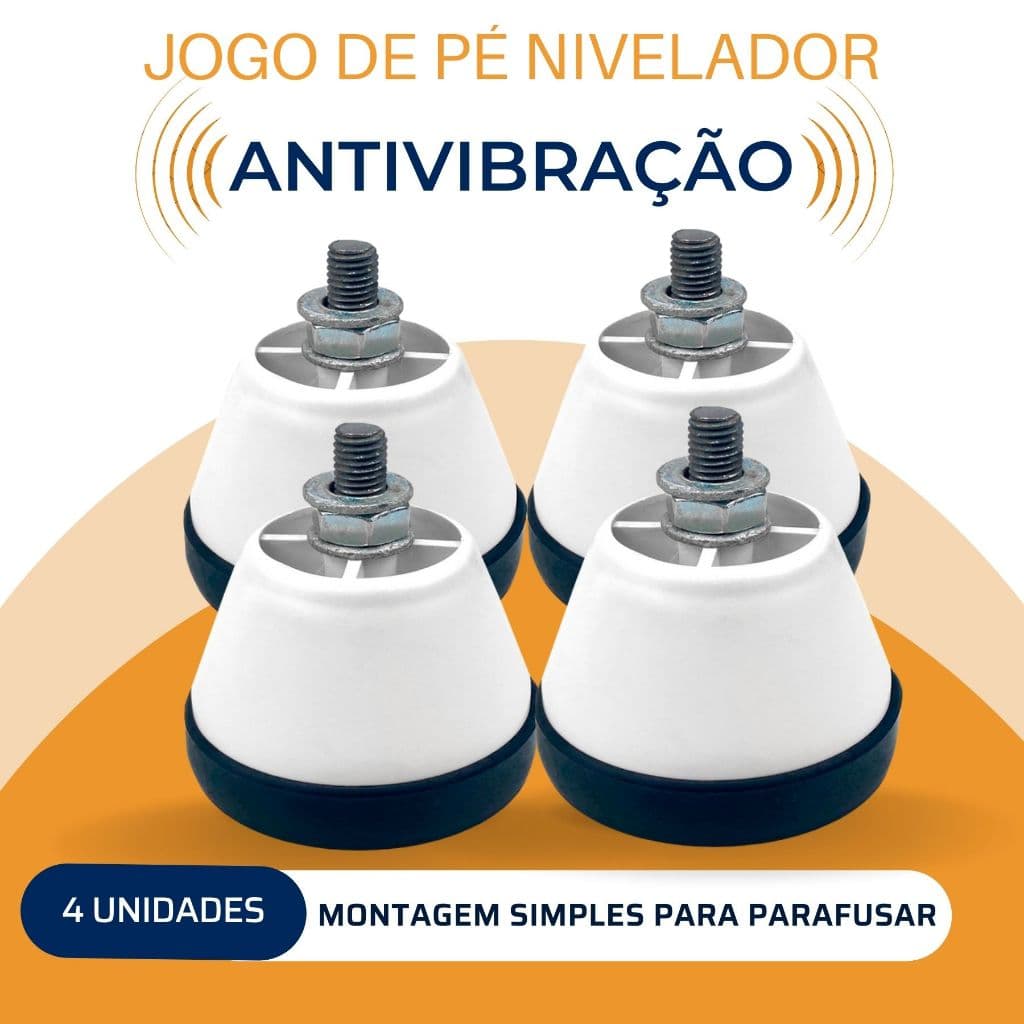 Kit 4 pé nivelador para máquina Lava e Seca Electrolux LG