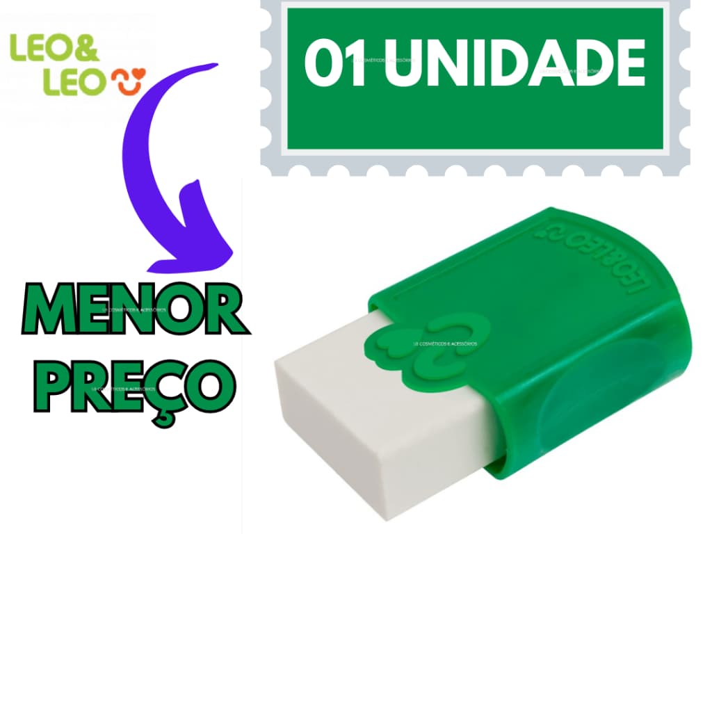 Borracha Branca Plástica Com Capa Protetora verde 01 UNIDADE - Leo & Leo