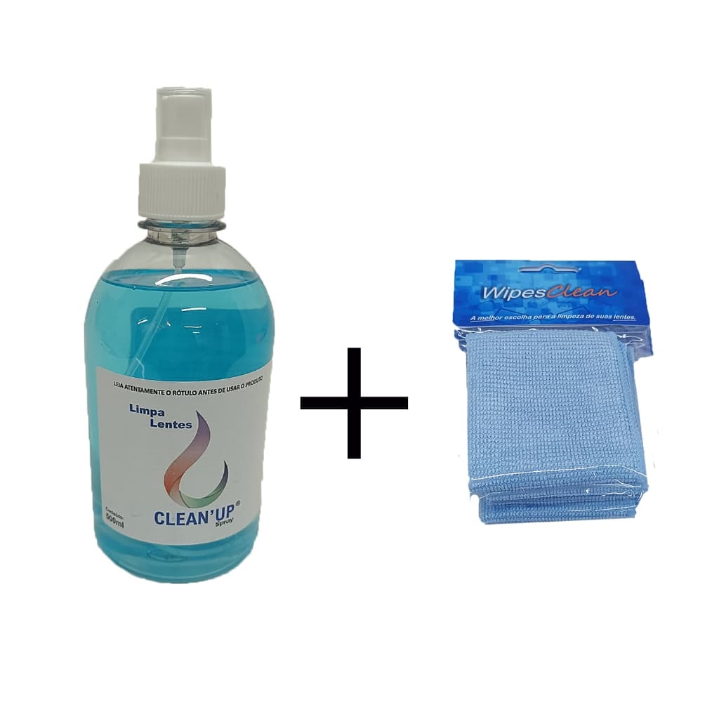 1 Limpa Lentes 500ml + 3 Flanelas Microfibra Ideal na limpeza de óculos, TV, Celulares e telas.