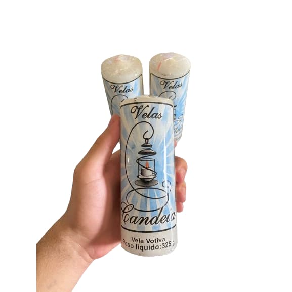 Vela Votiva Branca 320 Gramas Parafina Pura Kit Com 12 Unidades