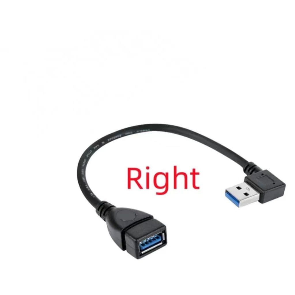USB 3.0 macho para fêmea cabo de extensão ângulo direito 90 graus adaptador USB