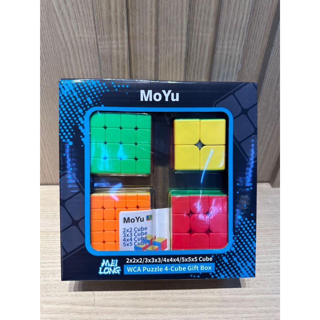 Box Kit Cubo Mágico 4 Unidades 2x2x2 + 3x3x3 + 4x4x4 + 5x5x5 Profissional MoYu