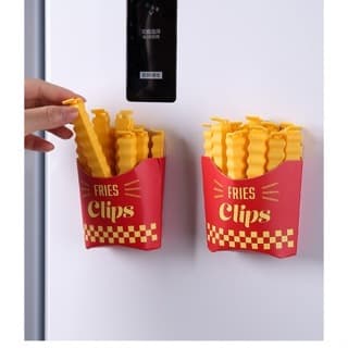 Prendedor de alimento em formato de Batatas Fritas com 12 Clipes De Vedação e Conservação
