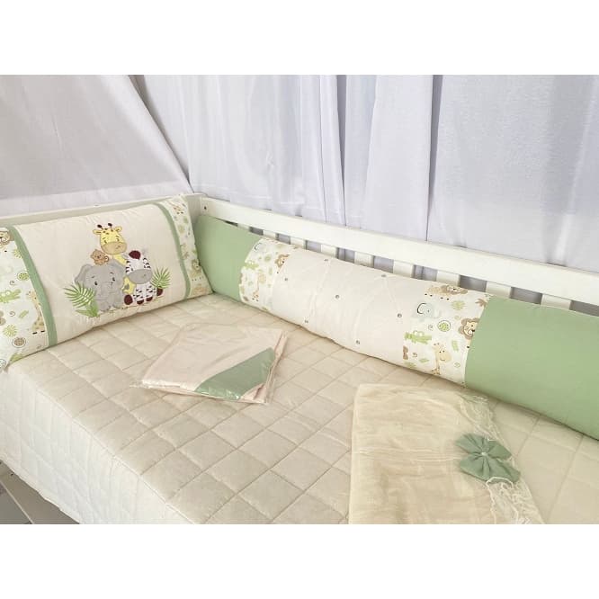 Kit Berço Americano Coleção Baby Safari 9 Peças Verde Erva Doce