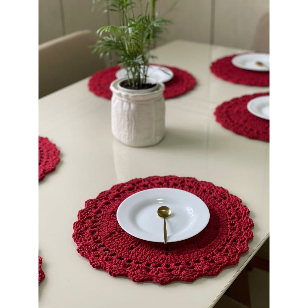 Americano Redondo Mesa Posta - Cores Unitário - Crochê