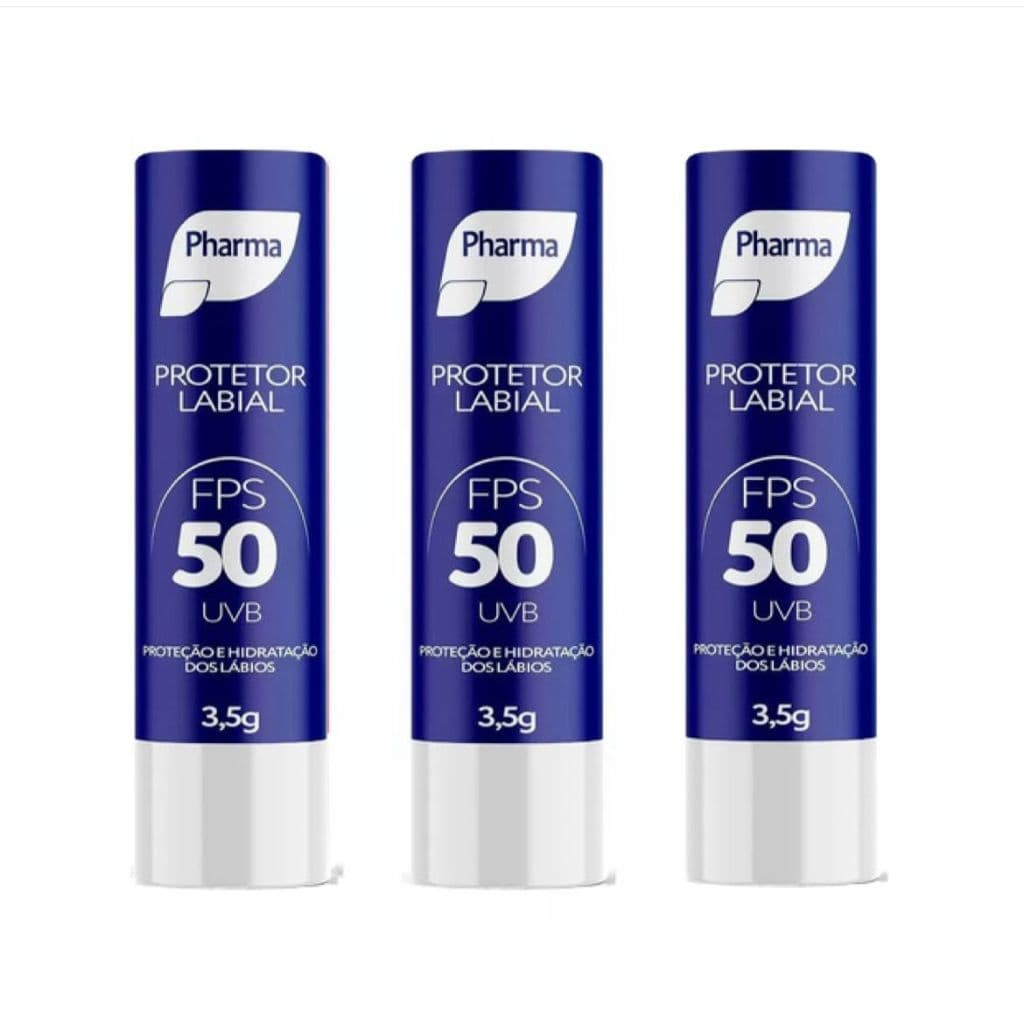 Kit C/3 Protetor Labial e Solar Bastão Tradicional FPS50 Pharma